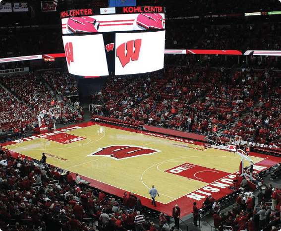 a football stadium with a large crowd