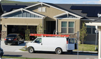 Van with built in tool compartments