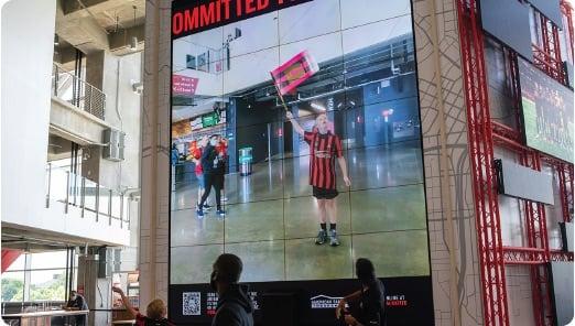 a person standing in a mall