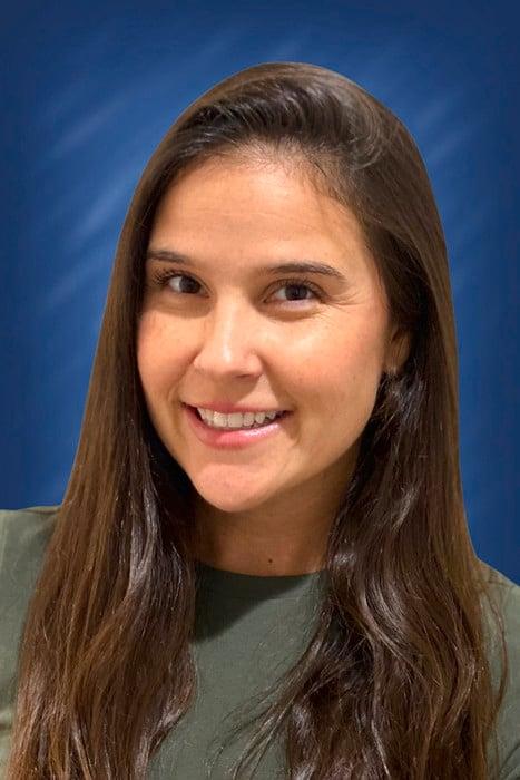 a close-up of a woman smiling