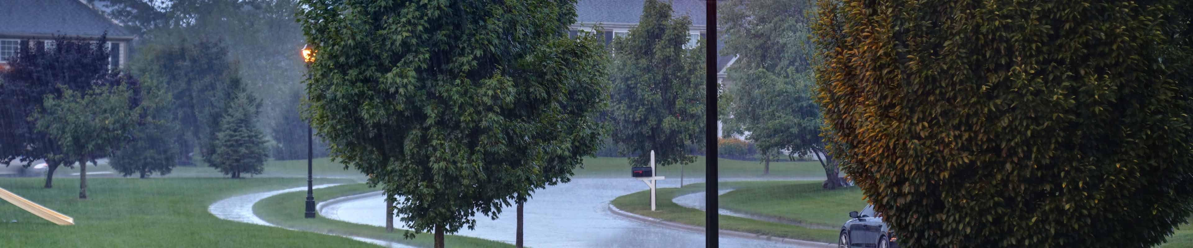 Storm in a residential area