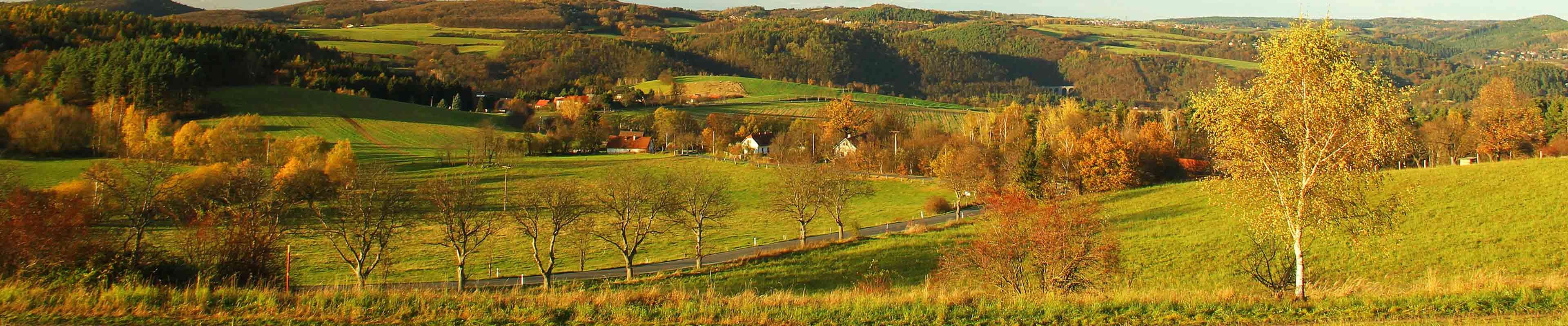 Beautiful Indiana countryside with town in distant.