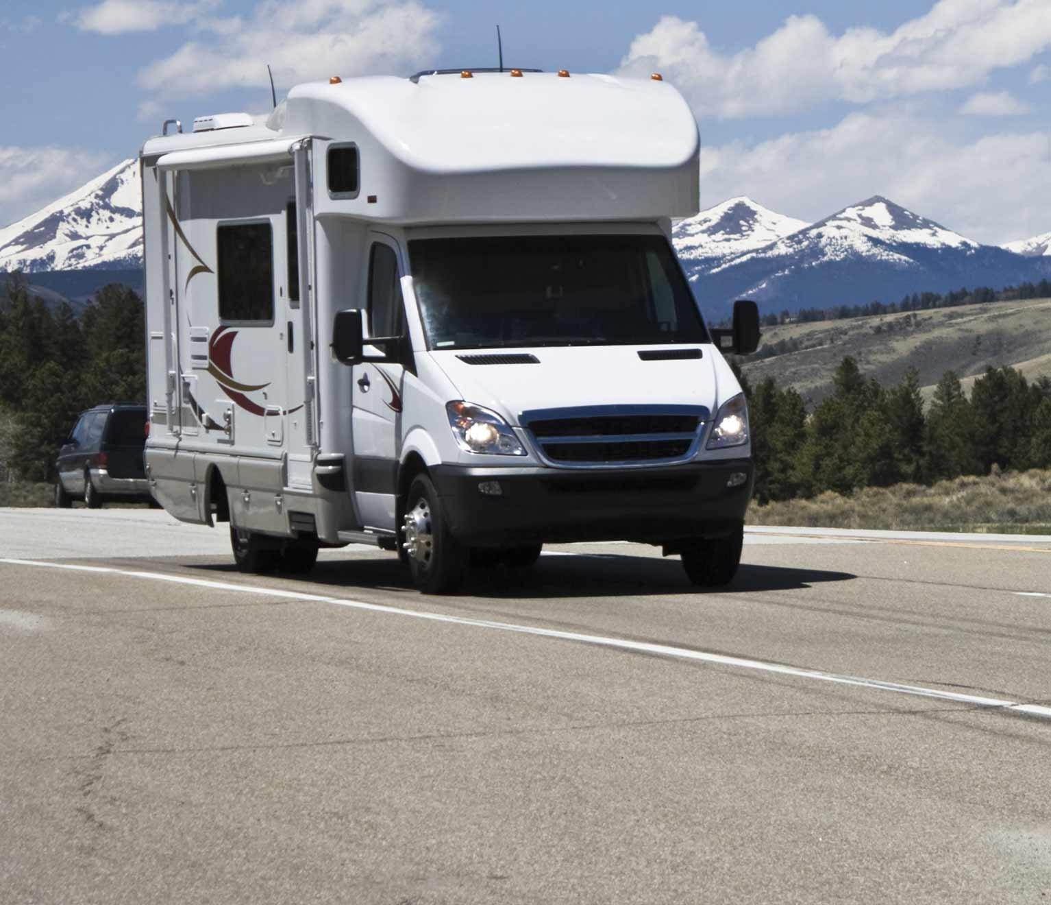 a white truck on a road